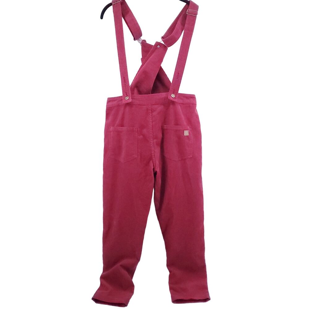 Passengers Red Courduroy Dungarees Overalls CrissCross Straps Button Sides| M - Picture 13 of 16